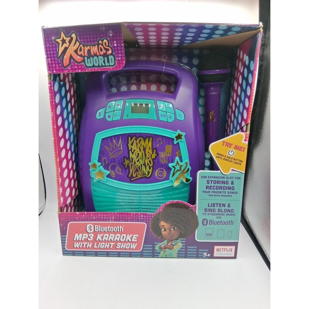 eKids: Netflix Karma's World Bluetooth MP3 Karaoke Machine Light Show USB Record